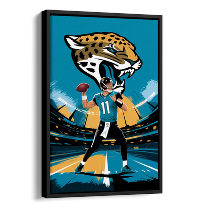 Jacksonville Jaguars Fans Side - Black Canvas Wall Art