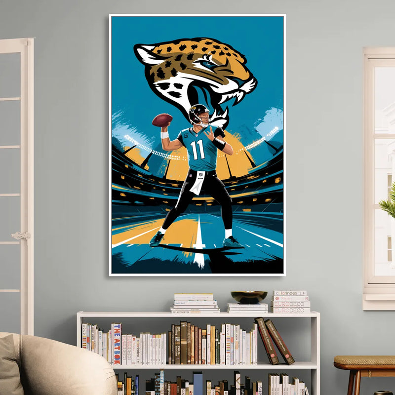 Jacksonville Jaguars Fans Sitting Room - White Canvas Wall Art