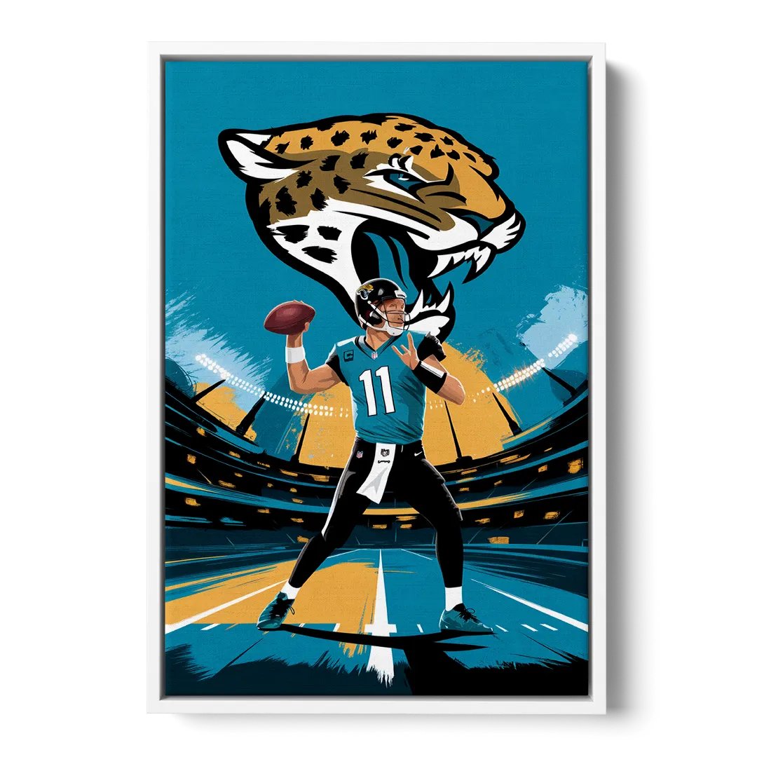 Jacksonville Jaguars Fans Front - White Canvas Wall Art