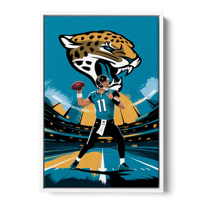 Jacksonville Jaguars Fans Front - White Canvas Wall Art