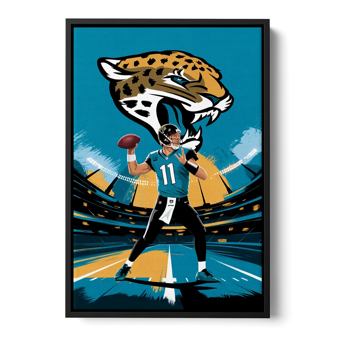 Jacksonville Jaguars Fans Front - Black Canvas Wall Art