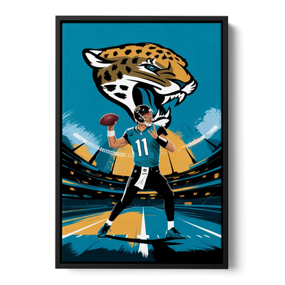 Jacksonville Jaguars Fans Front - Black Canvas Wall Art