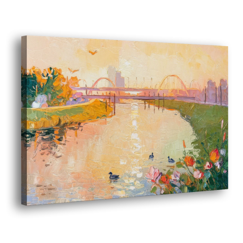 Jacksonville Riverside Scenery - Canvas Wall Art - Side