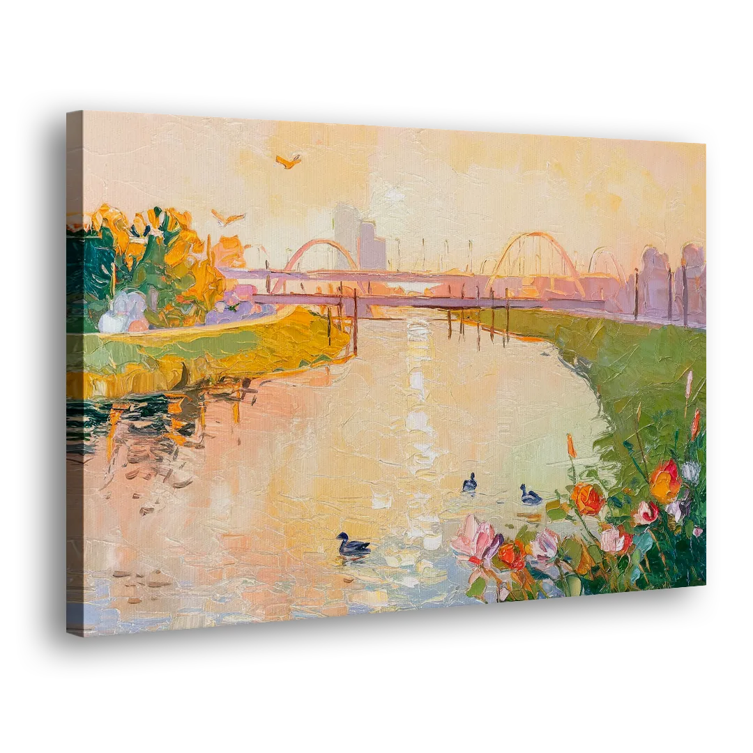 Jacksonville Riverside Scenery Side - Canvas Wall Art