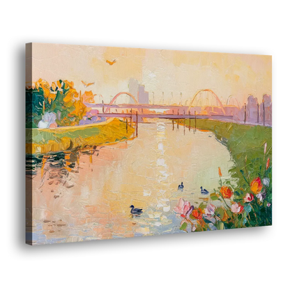 Jacksonville Riverside Scenery Side - Canvas Wall Art