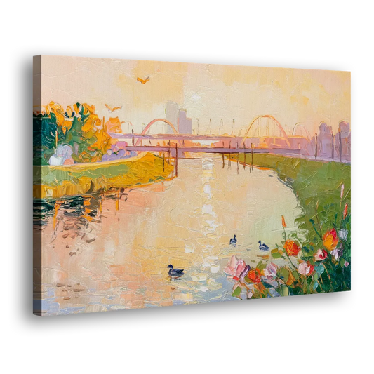 Jacksonville Riverside Scenery Side - Canvas Wall Art