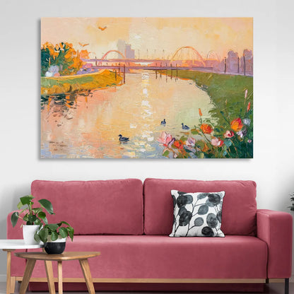 Jacksonville Riverside Scenery Living Room - Canvas Wall Art
