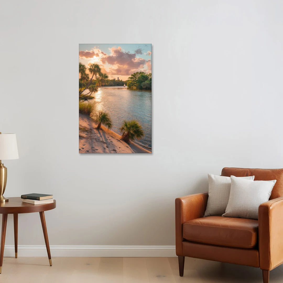 Jacksonville St. Johns River - Canvas Wall Art - Sofa - 24x36