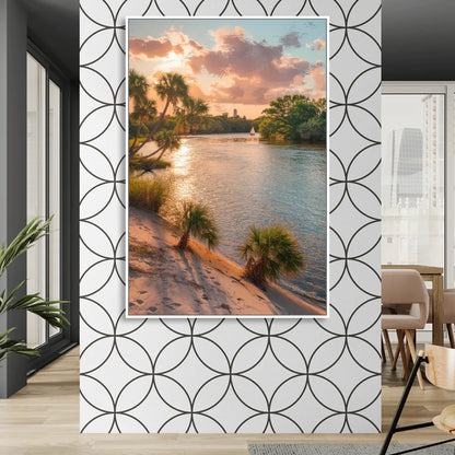 Jacksonville St. Johns River Sitting Room - White Canvas Wall Art