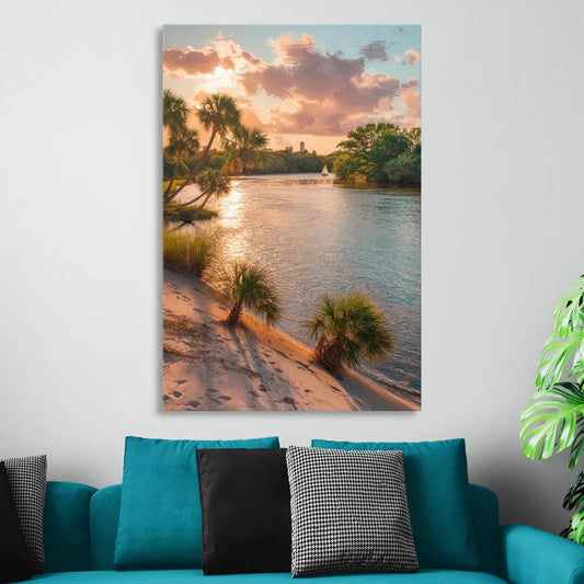 Jacksonville St. Johns River Living Room - Canvas Wall Art