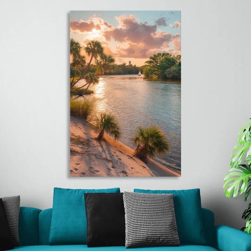 Jacksonville St. Johns River Living Room - Canvas Wall Art