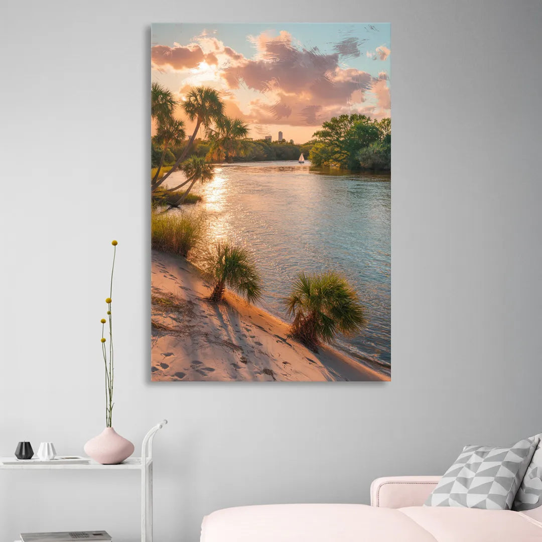 Jacksonville St. Johns River Sitting Room - Canvas Wall Art