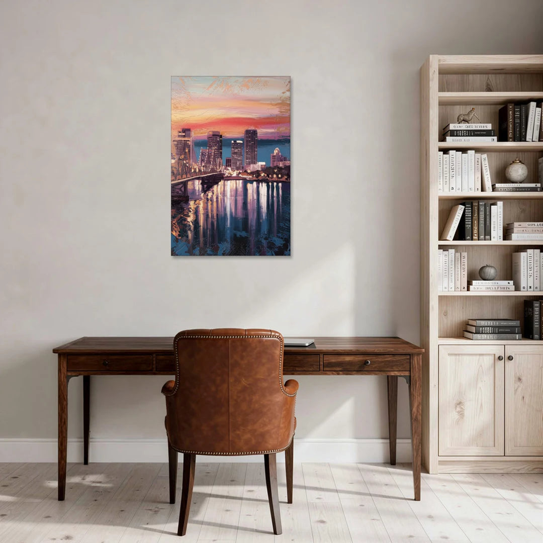 Jacksonville Urban Charm - Canvas Wall Art - Office - 24x36