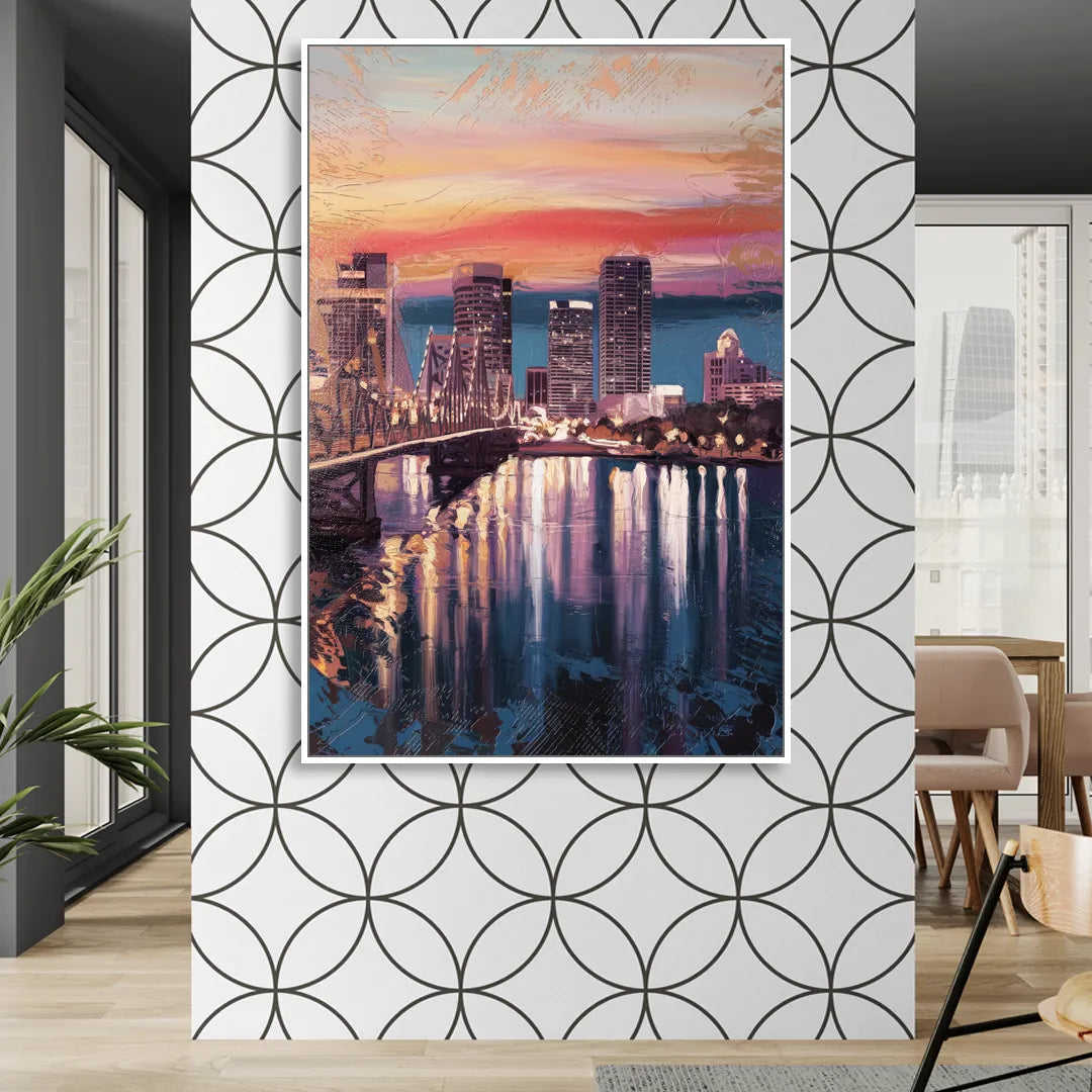 Jacksonville Urban Charm Living Room - White Canvas Wall Art