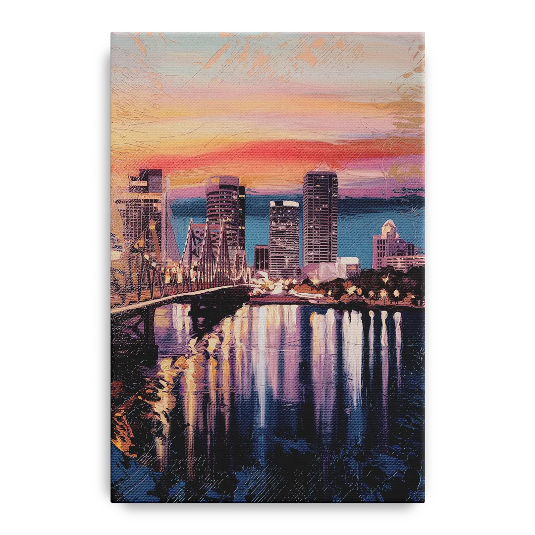 Jacksonville Urban Charm Front - Canvas Wall Art