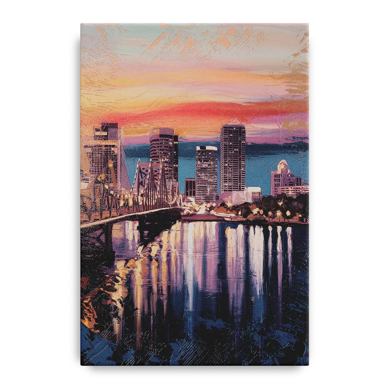 Jacksonville Urban Charm Front - Canvas Wall Art
