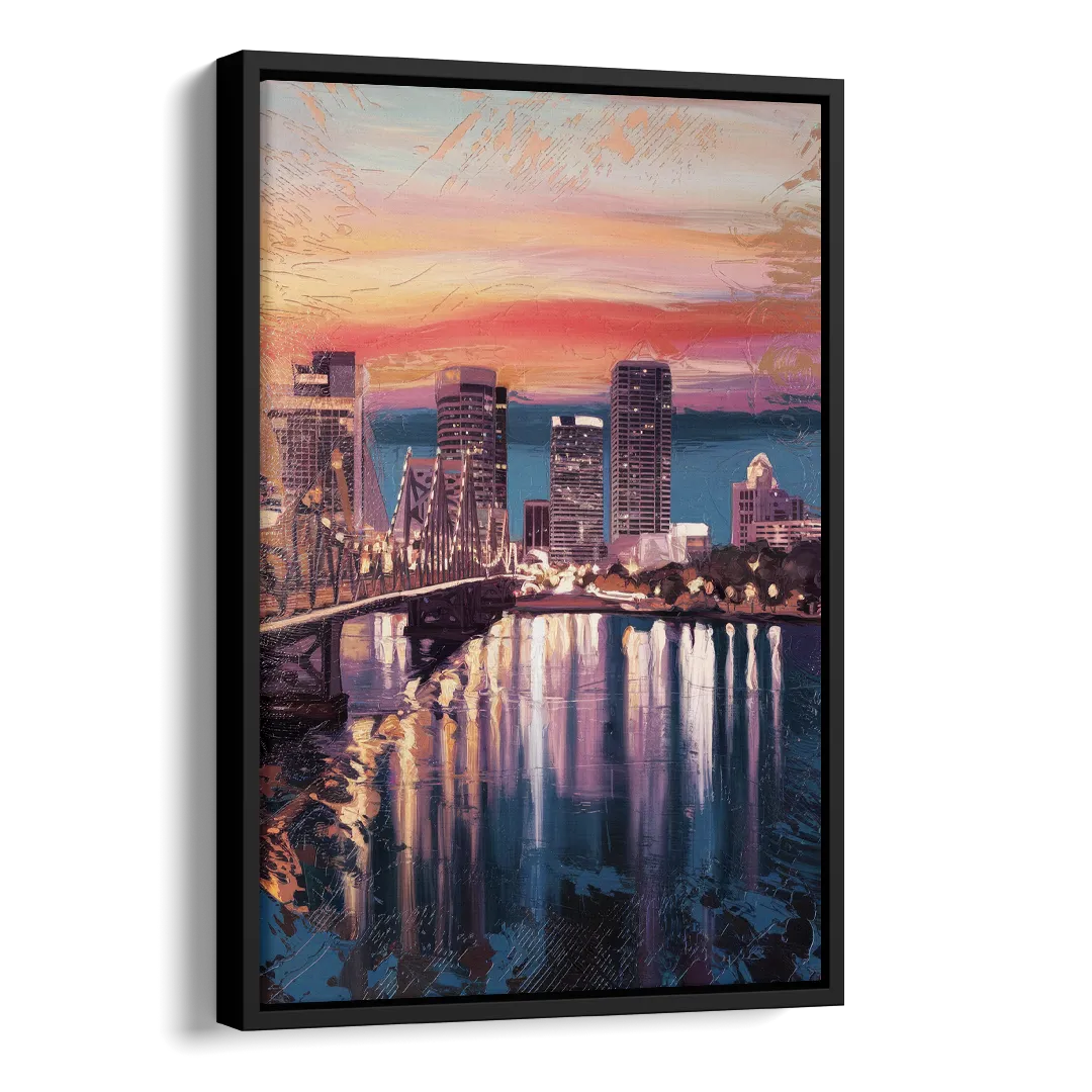 Jacksonville Urban Charm Side - Black Canvas Wall Art