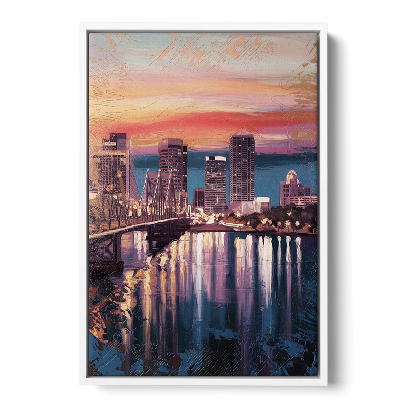 Jacksonville Urban Charm Front - White Canvas Wall Art