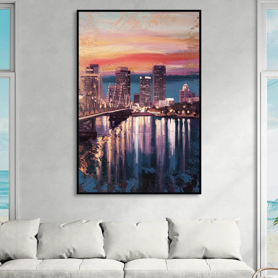 Jacksonville Urban Charm Living Room - Black Canvas Wall Art