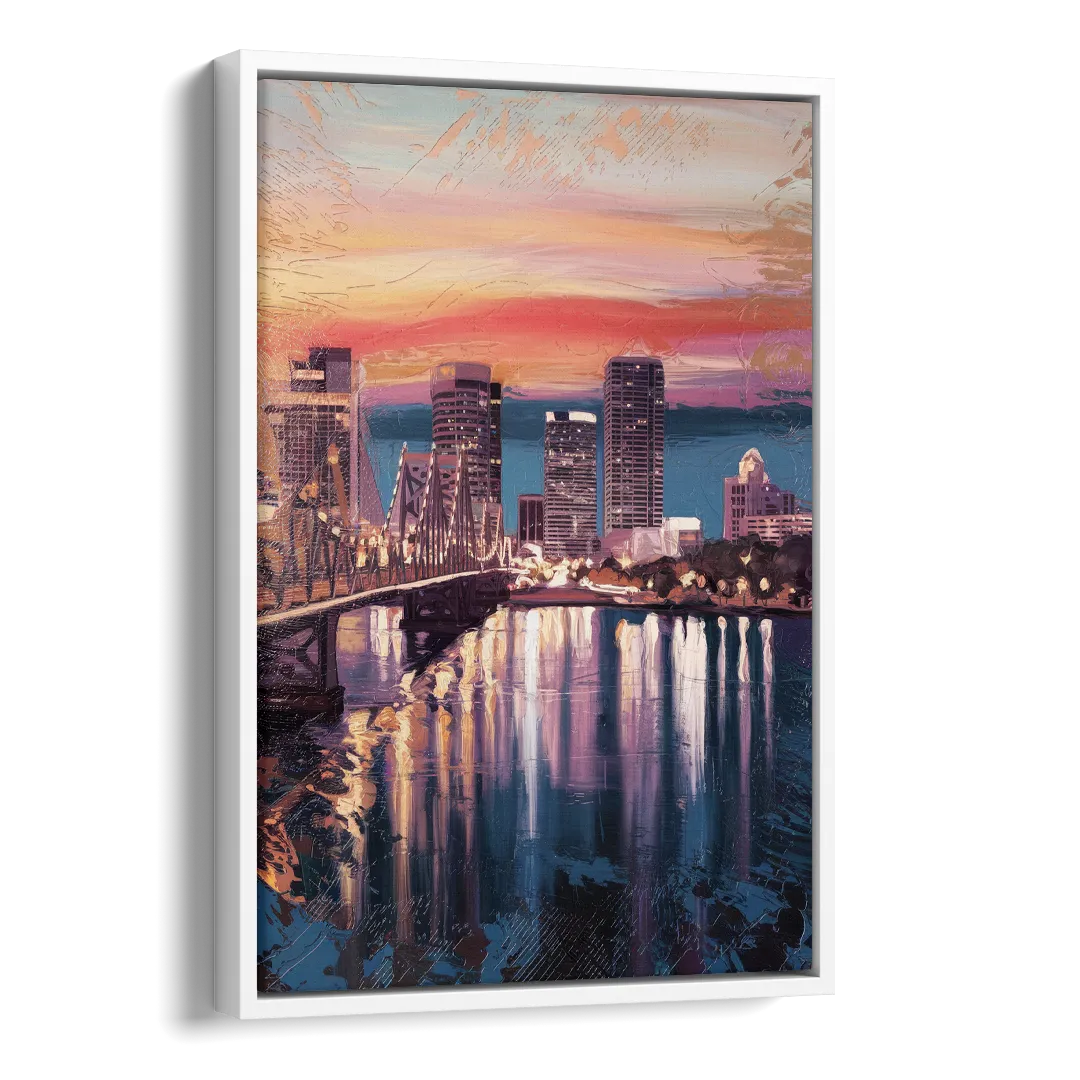 Jacksonville Urban Charm Side - White Canvas Wall Art