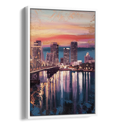 Jacksonville Urban Charm Side - White Canvas Wall Art