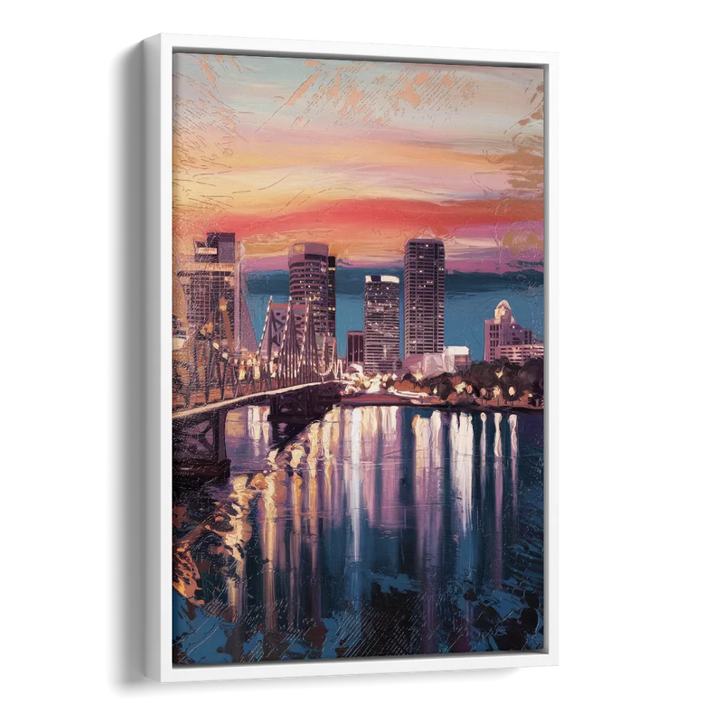 Jacksonville Urban Charm Side - White Canvas Wall Art