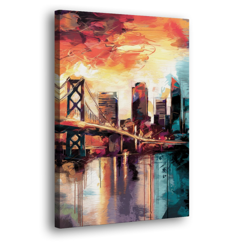 Jacksonville Wall Street Vibes - Canvas Wall Art - Side