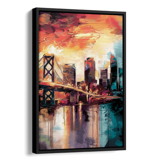 Jacksonville Wall Street Vibes Side - Black Canvas Wall Art