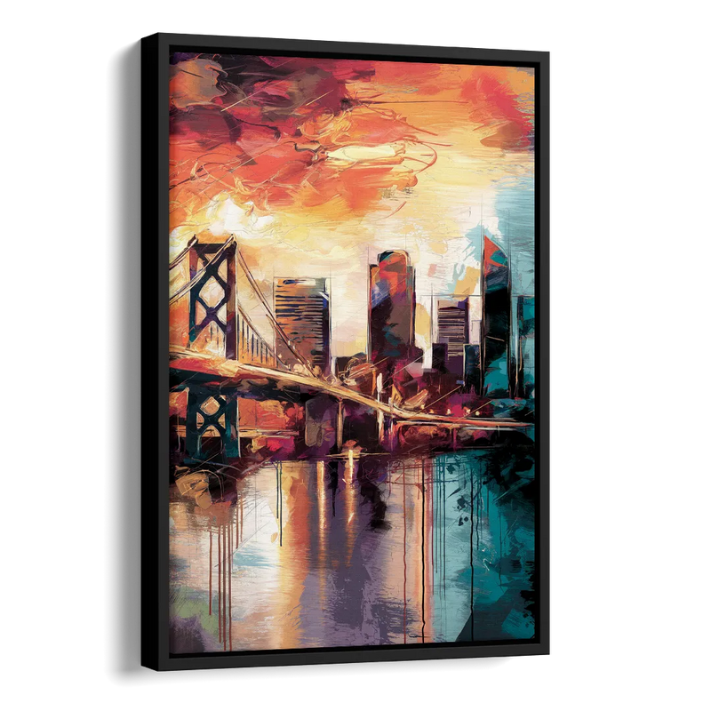 Jacksonville Wall Street Vibes Side - Black Canvas Wall Art
