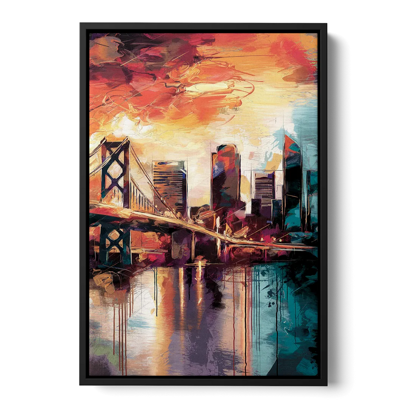 Jacksonville Wall Street Vibes Front - Black Canvas Wall Art