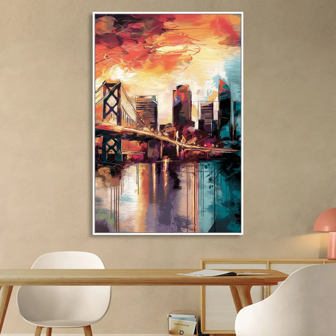 Jacksonville Wall Street Vibes Sitting Room - White Canvas Wall Art