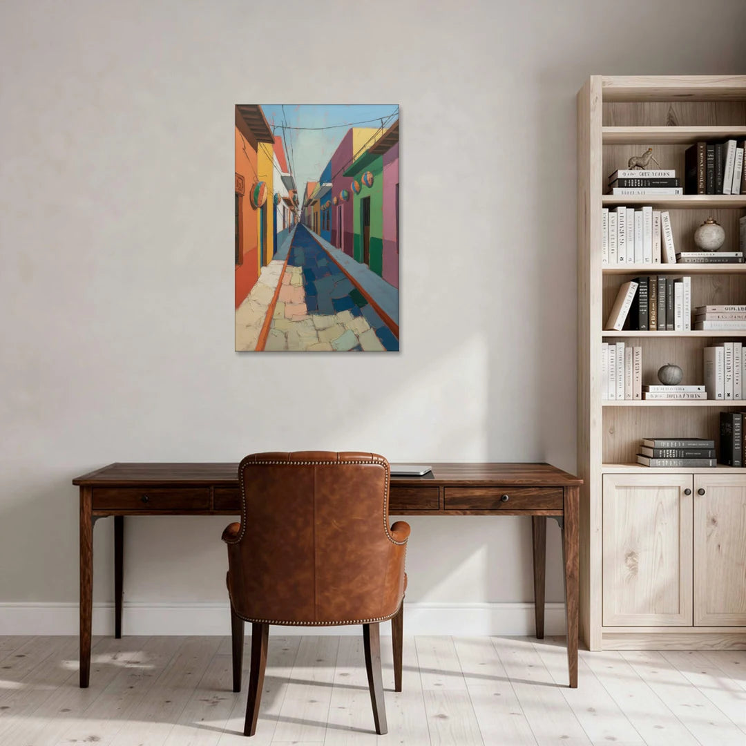 Jalatlaco Barrio Colors - Canvas Wall Art - Office - 24x36