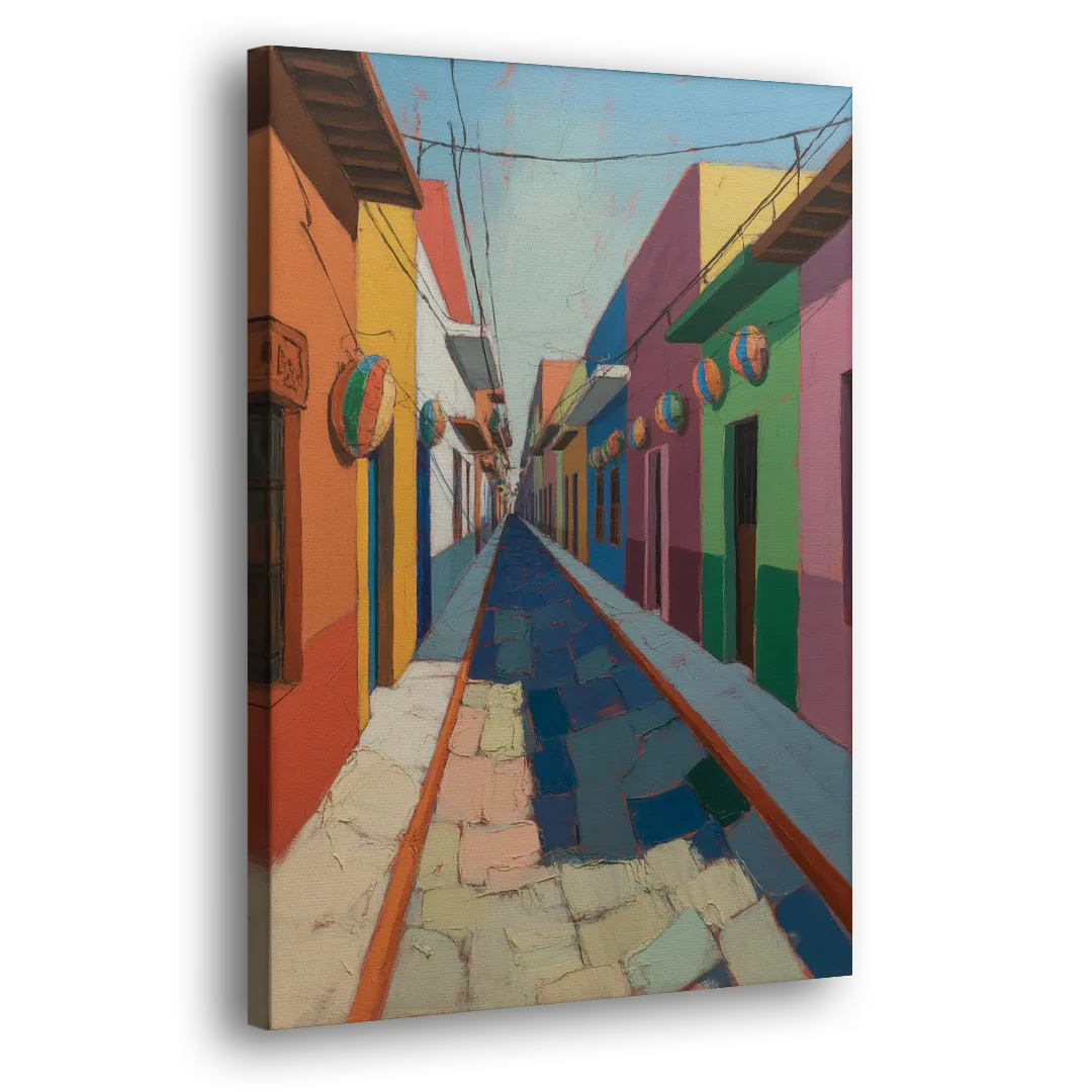 Jalatlaco Barrio Colors Side - Canvas Wall Art