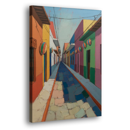 Jalatlaco Barrio Colors Side - Canvas Wall Art