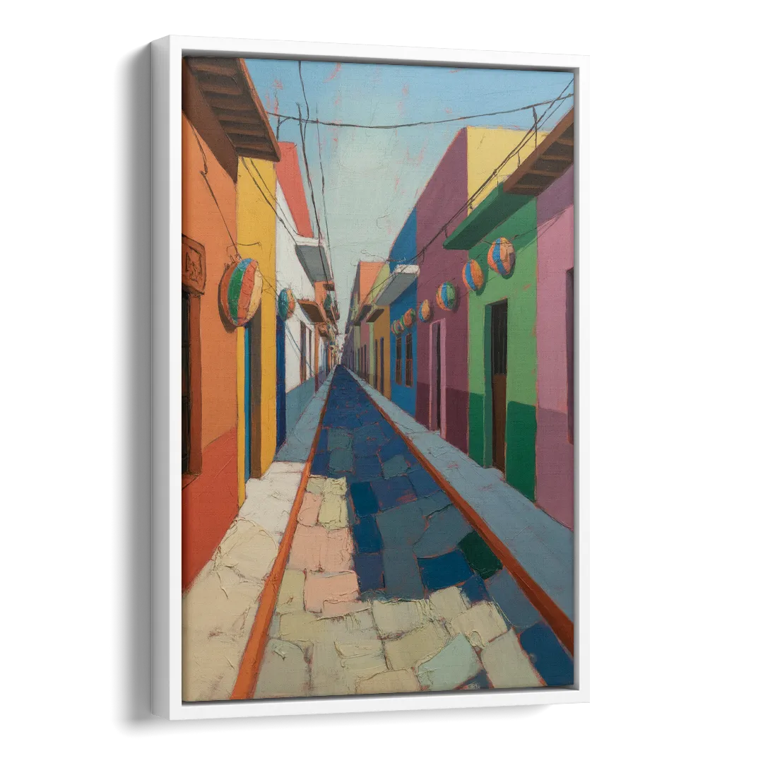 Jalatlaco Barrio Colors Side - White Canvas Wall Art