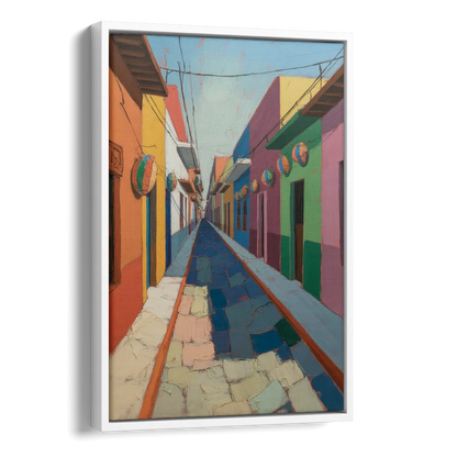 Jalatlaco Barrio Colors Side - White Canvas Wall Art