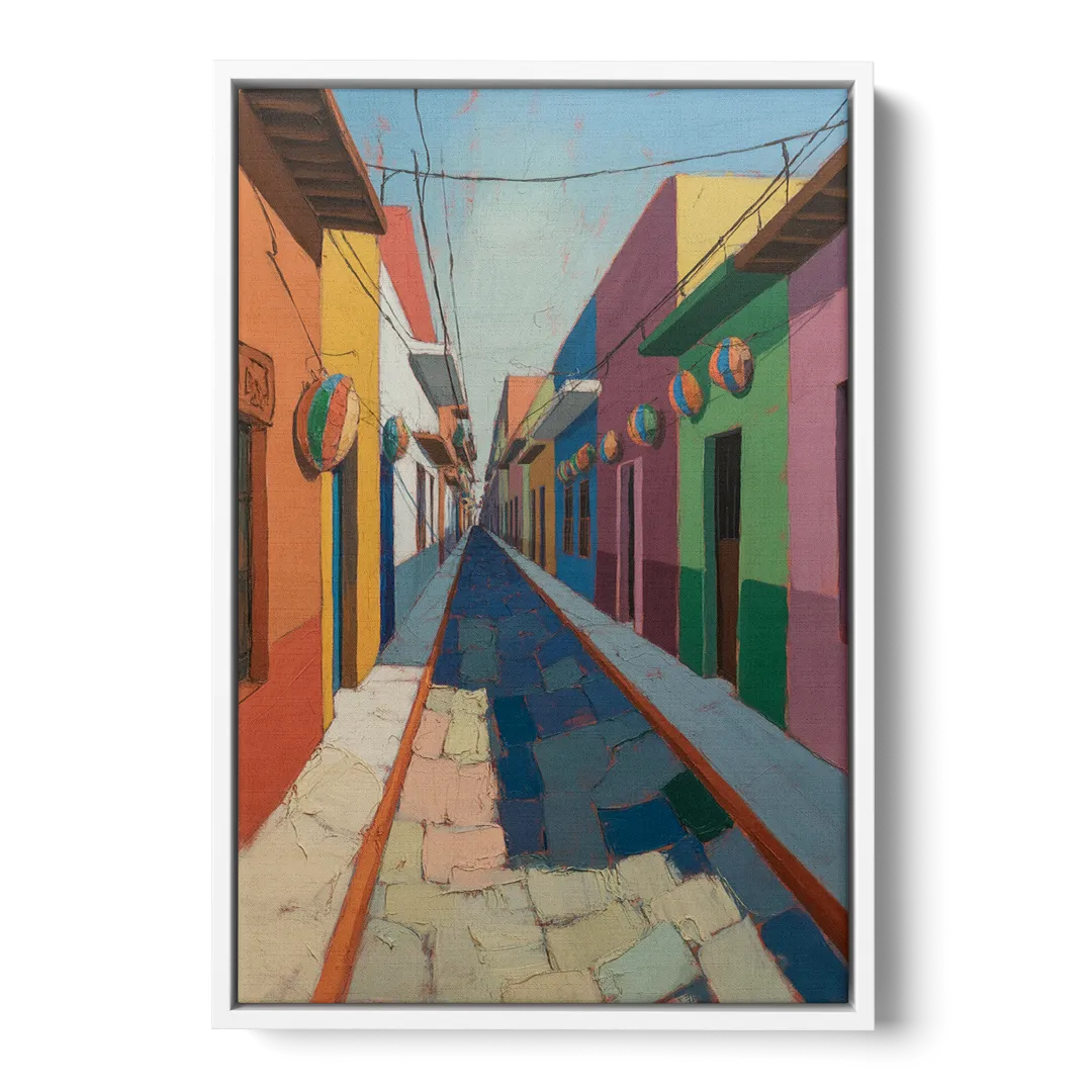 Jalatlaco Barrio Colors Front - White Canvas Wall Art