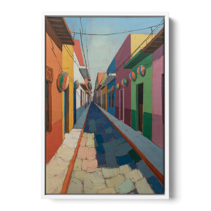 Jalatlaco Barrio Colors Front - White Canvas Wall Art