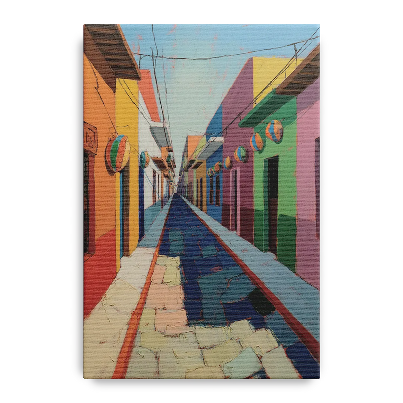 Jalatlaco Barrio Colors Front - Canvas Wall Art