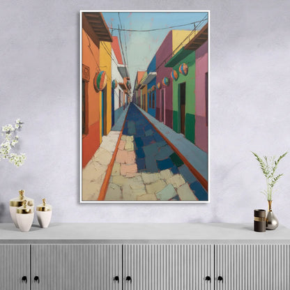 Jalatlaco Barrio Colors Living Room - White Canvas Wall Art