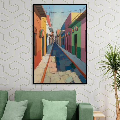 Jalatlaco Barrio Colors Sitting Room - Black Canvas Wall Art