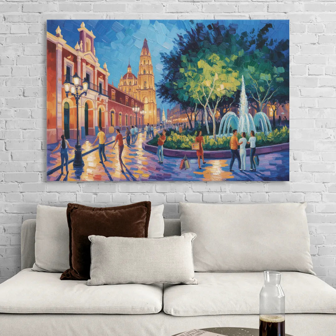 Jardín Unión Evening Living Room - Canvas Wall Art