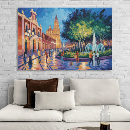 Jardín Unión Evening Living Room - Canvas Wall Art