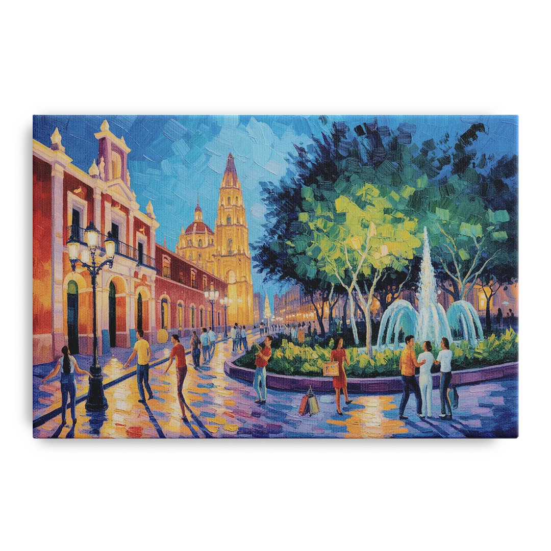 Jardín Unión Evening Front - Canvas Wall Art