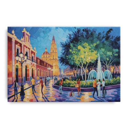 Jardín Unión Evening Front - Canvas Wall Art