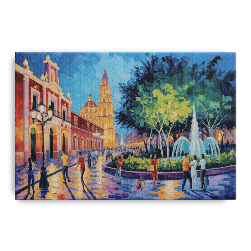 Jardín Unión Evening Front - Canvas Wall Art