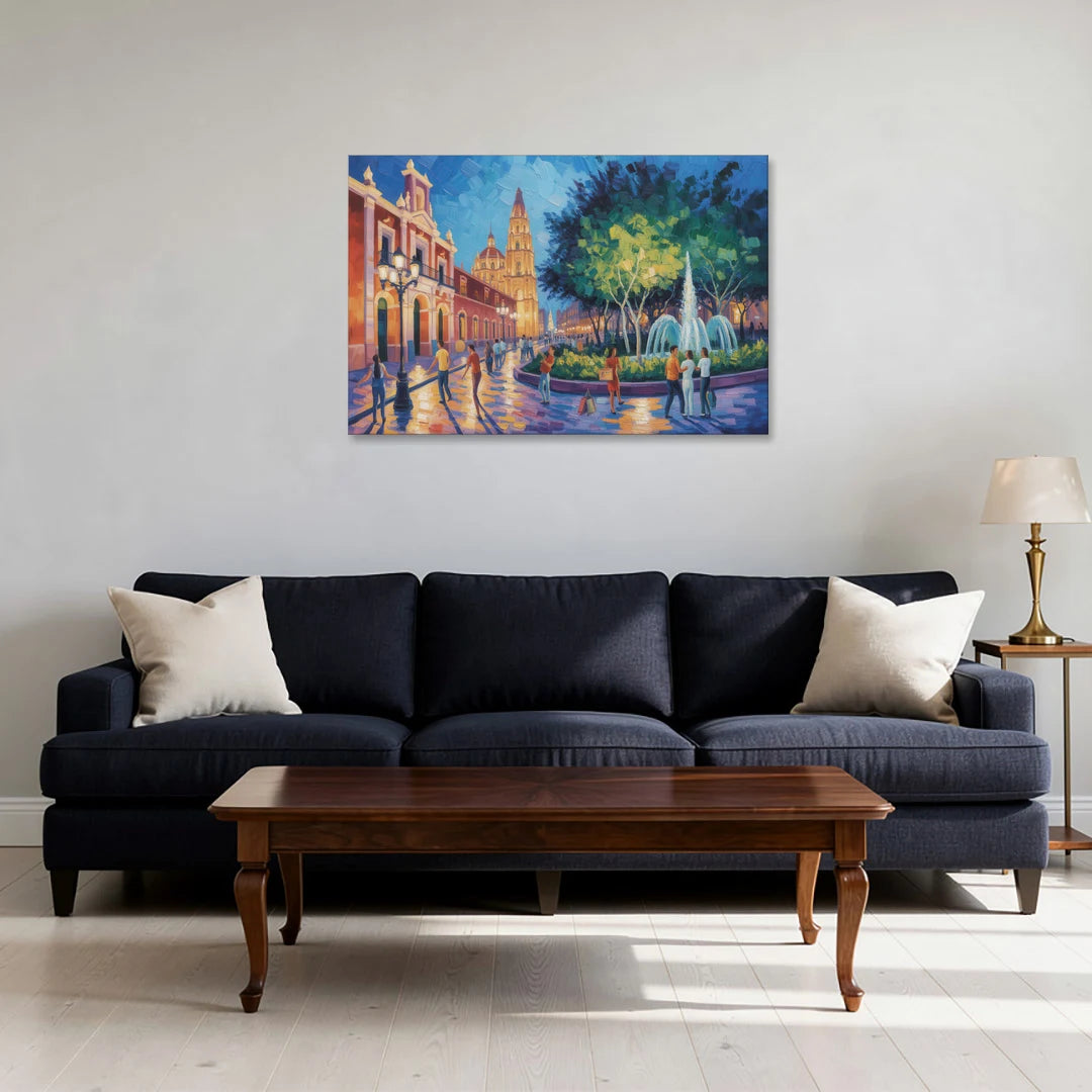 Jardín Unión Evening - Canvas Wall Art - Sofa - 36x24