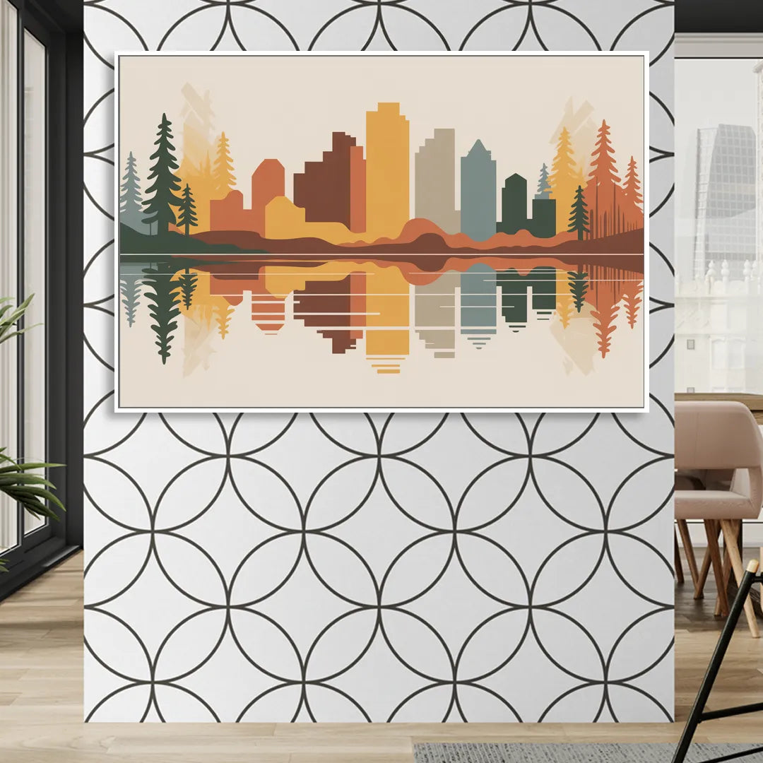 Jasper Autumn Colors Living Room - White Canvas Wall Art