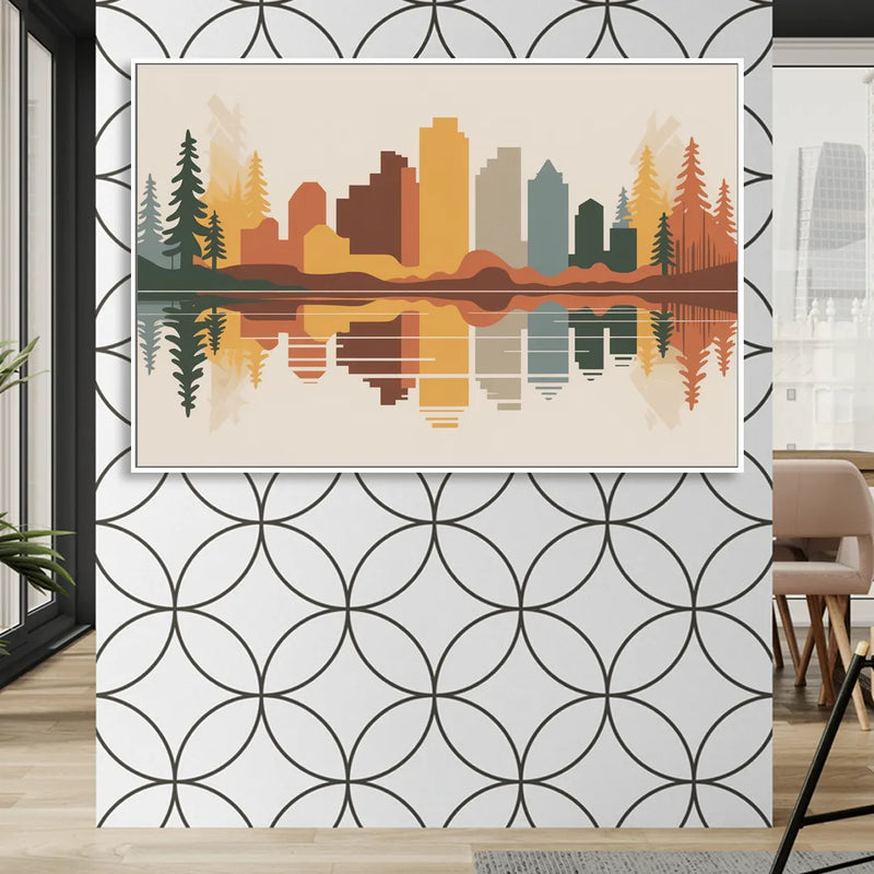 Jasper Autumn Colors Living Room - White Canvas Wall Art