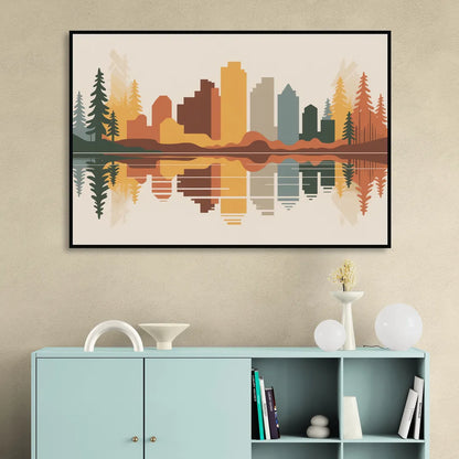 Jasper Autumn Colors Living Room - Black Canvas Wall Art